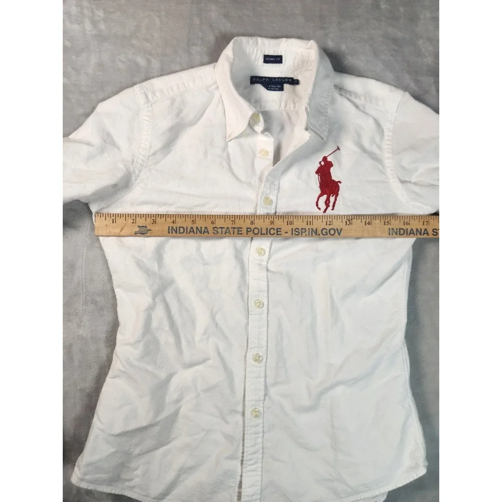 Polo by Ralph Lauren White Button-Down Shirt with Red Pony - Picture 4 of 5